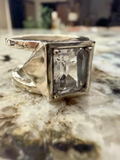 Men's Emerald Cut Smart Ring Jacket – Side Triangle Design
