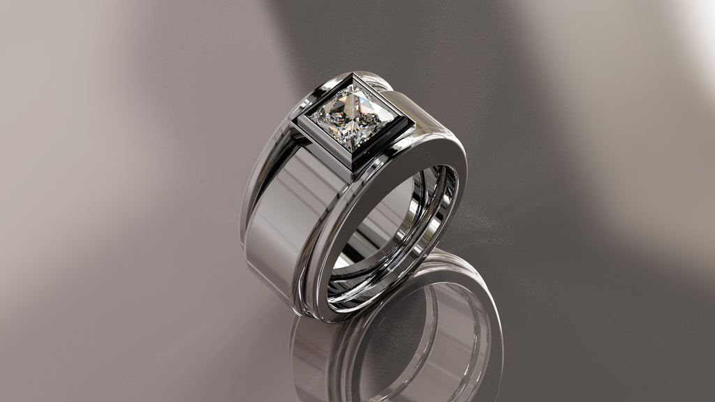 Princess Cut Moissanite Smart Ring Jacket