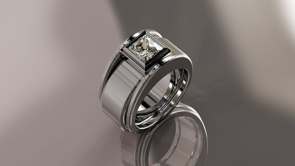 Princess Cut Moissanite Smart Ring Jacket