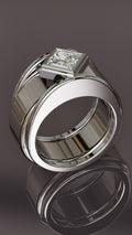 Angled Princess Cut Moissanite Smart Ring Jacket