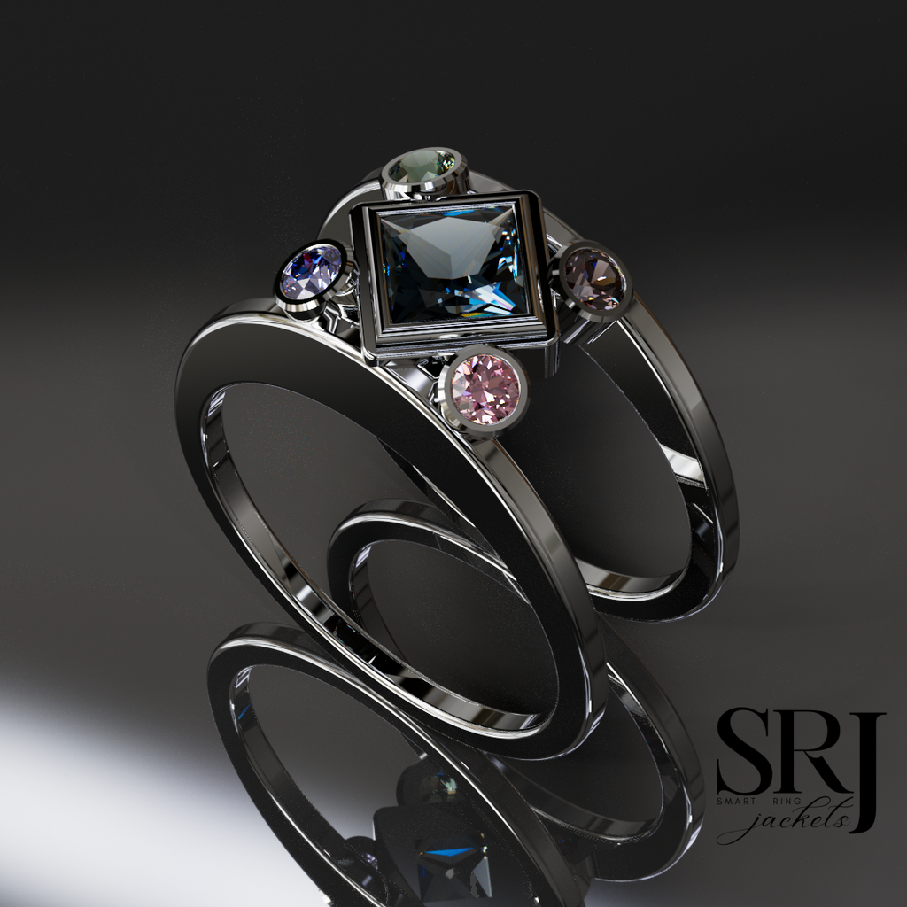Princess Cut with Birthstone Accents