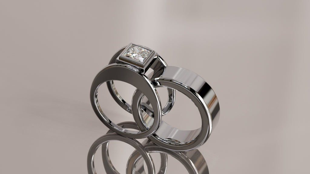Princess Cut Moissanite Smart Ring Jacket