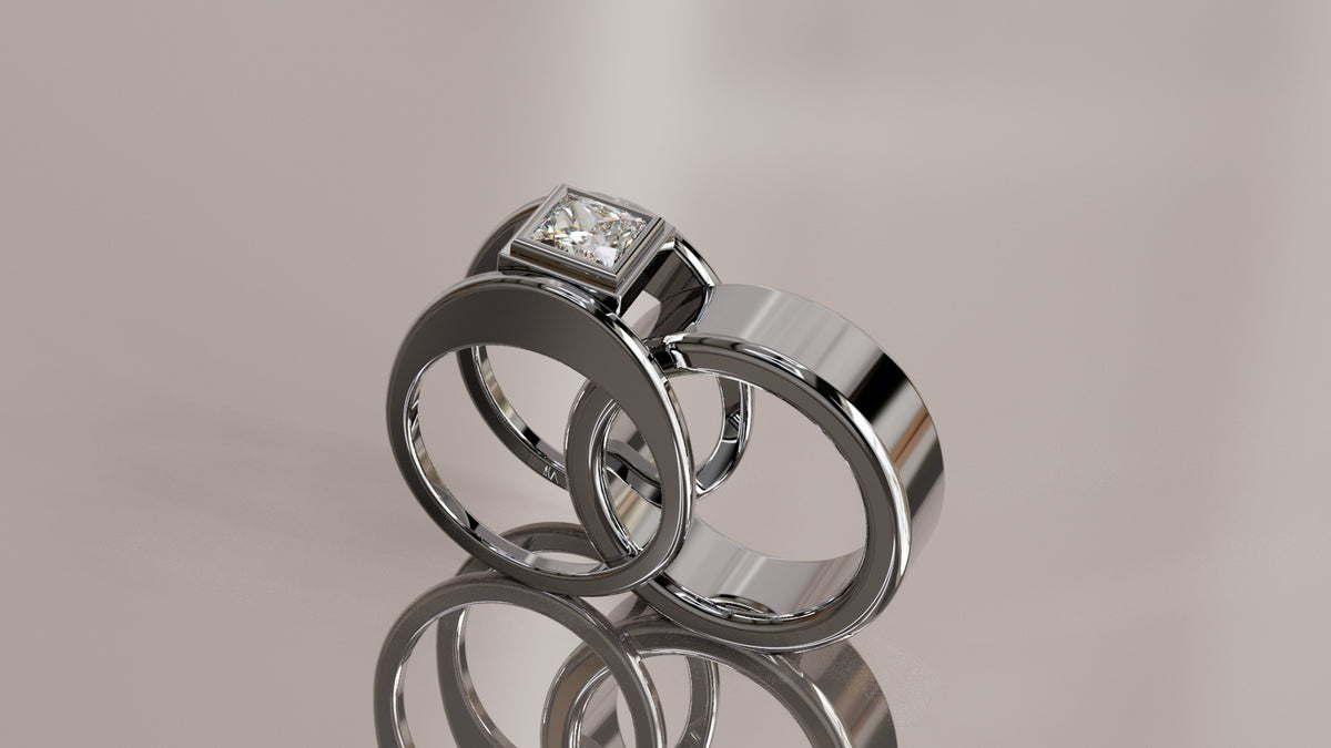 Princess Cut Moissanite Smart Ring Jacket