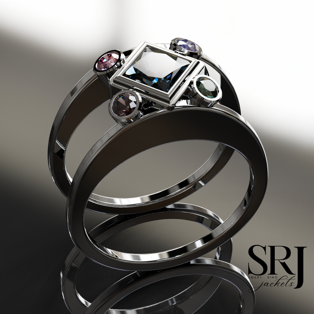 Princess Cut with Birthstone Accents
