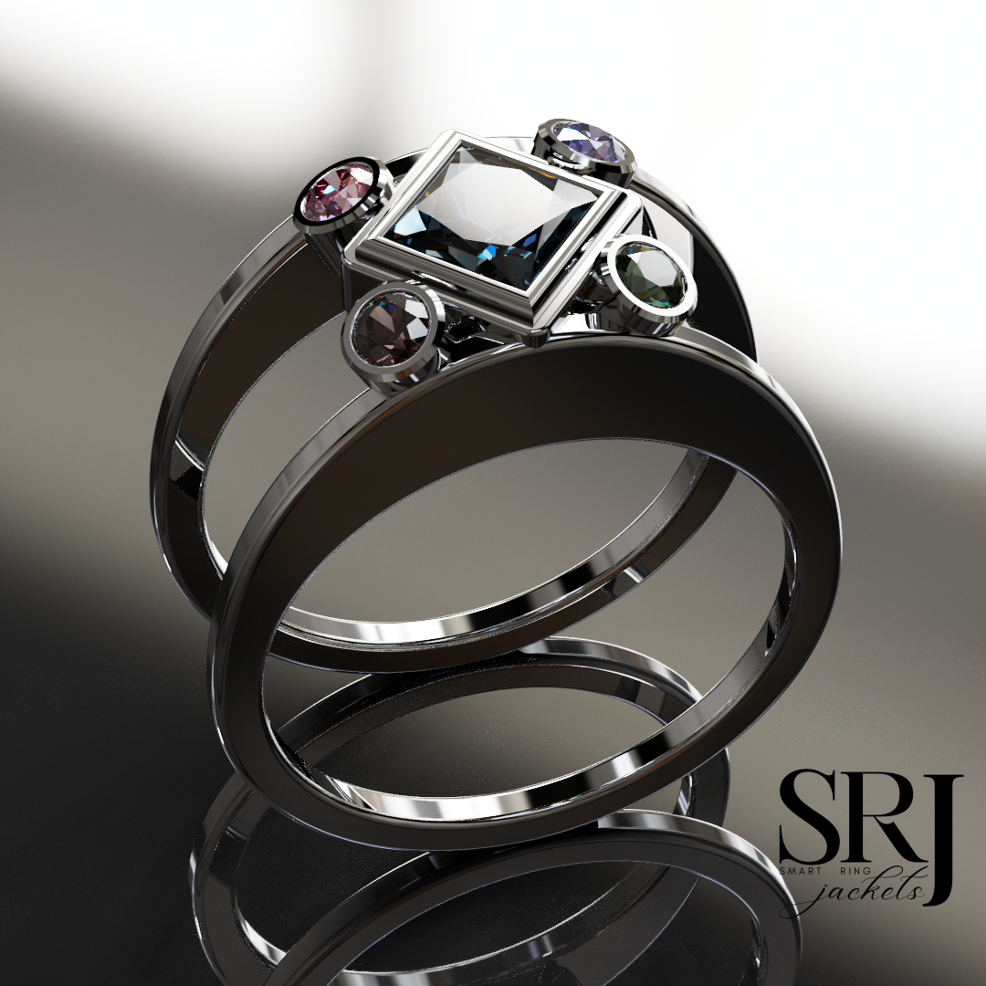 Princess Cut with Birthstone Accents