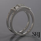 The Lariat sterling silver ring jacket with a moissanite