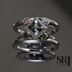 Princess Cut with Birthstone Accents