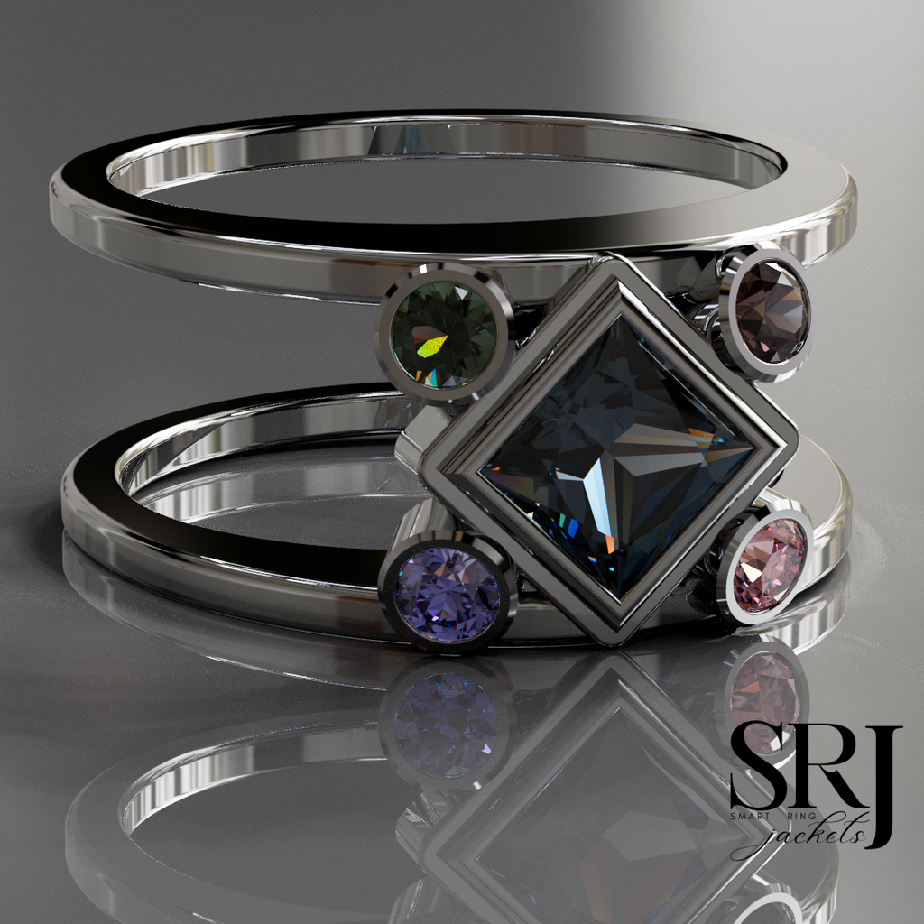 Princess Cut with Birthstone Accents