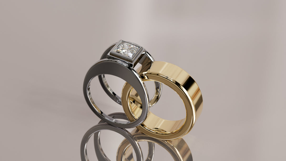 Princess Cut Moissanite Smart Ring Jacket