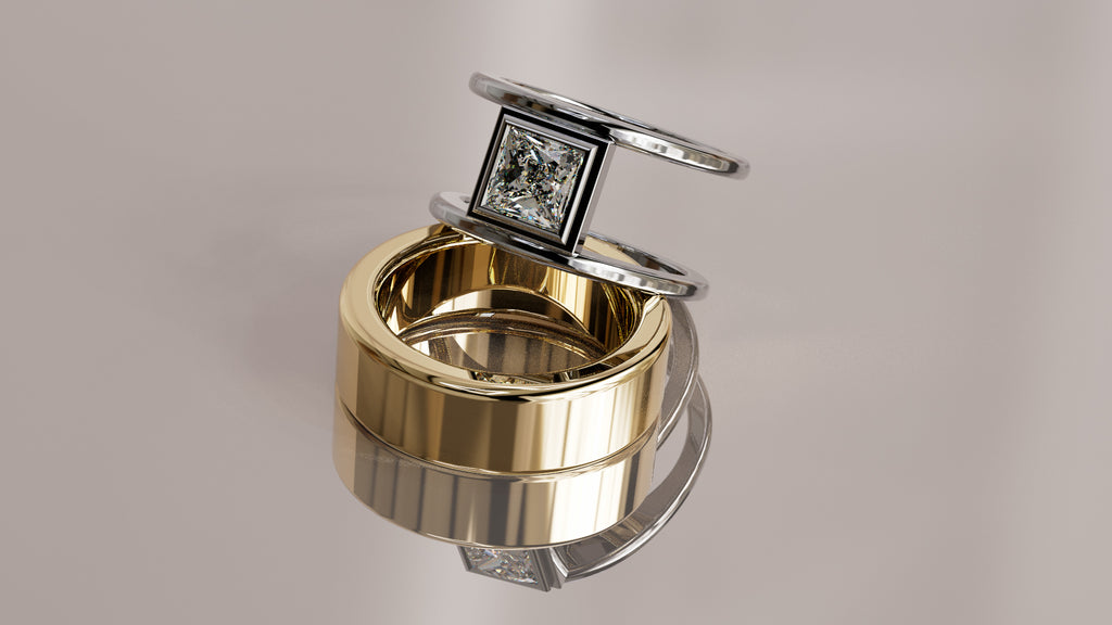 Princess Cut Moissanite Smart Ring Jacket
