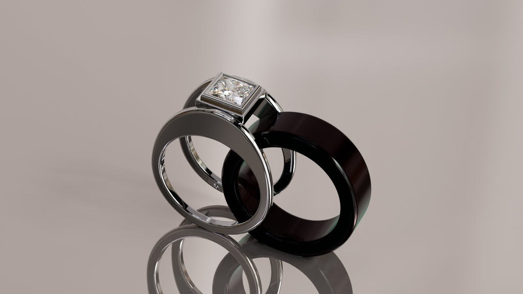 Princess Cut Moissanite Smart Ring Jacket