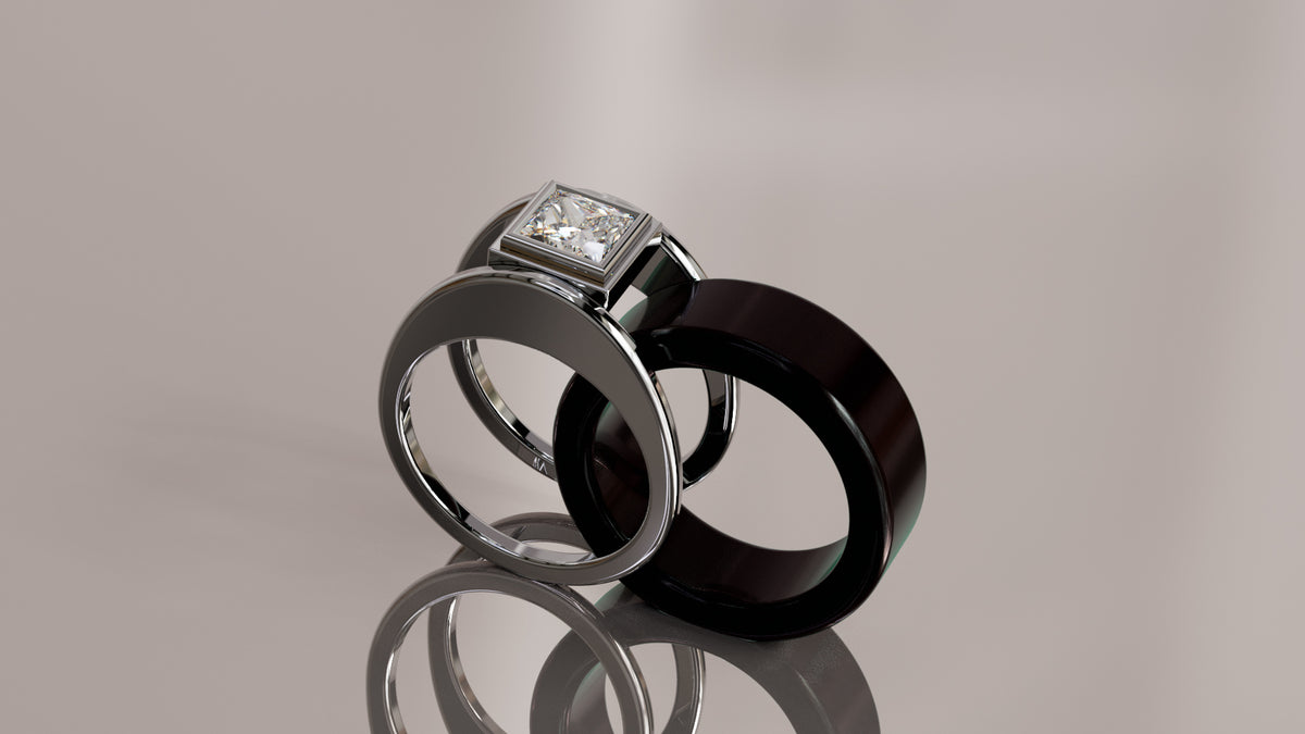 Princess Cut Moissanite Smart Ring Jacket