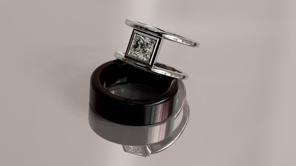 Princess Cut Moissanite Smart Ring Jacket