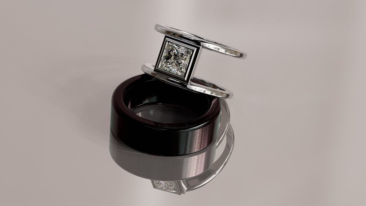 Princess Cut Moissanite Smart Ring Jacket