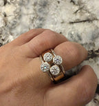 4 Stone Diamond Pattern Smart Ring Jacket