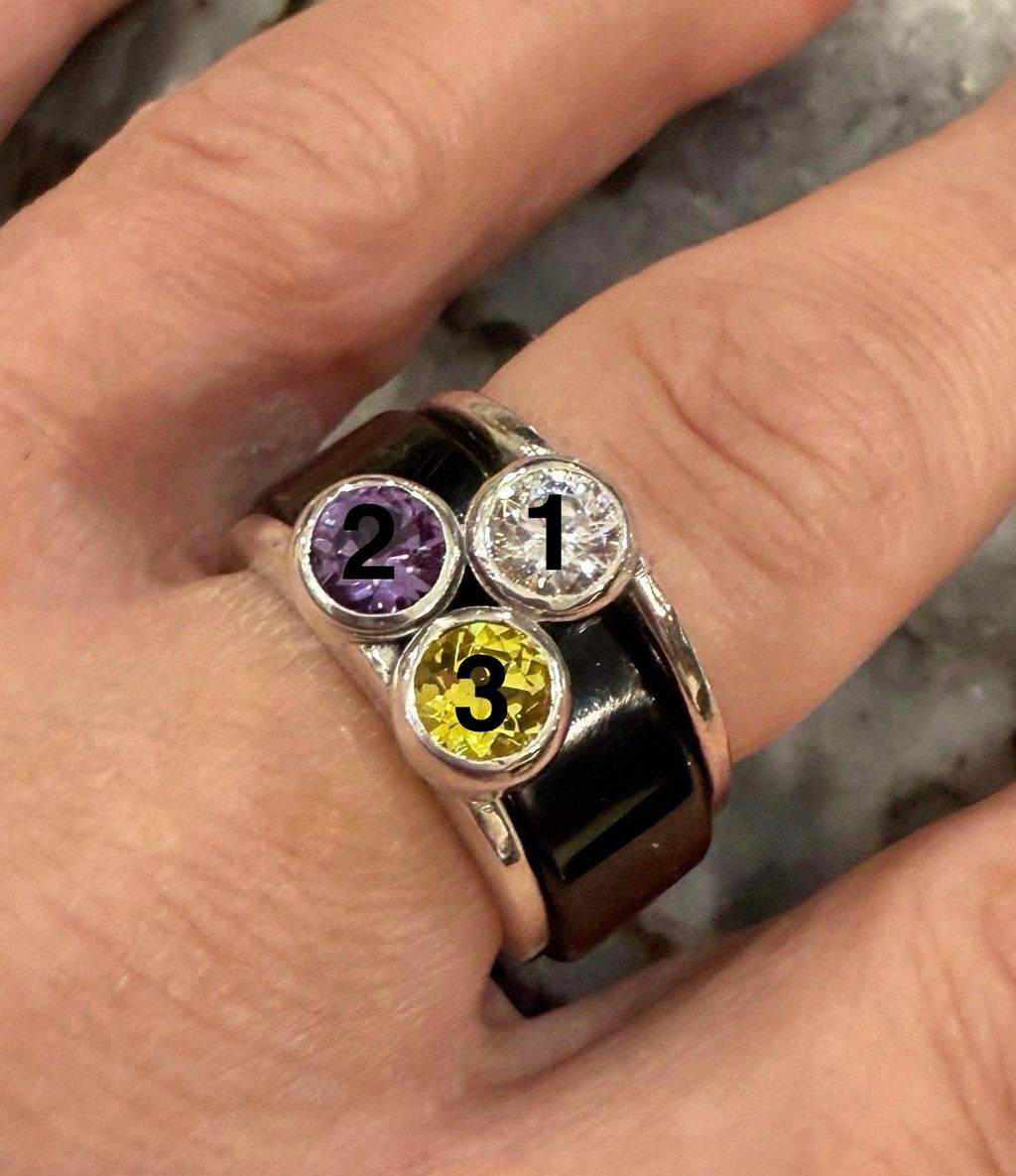 3 Stone Birthstone Smart Ring Jacket