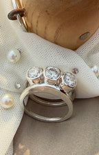 Cushion Trio Moissanite Smart Ring Jacket