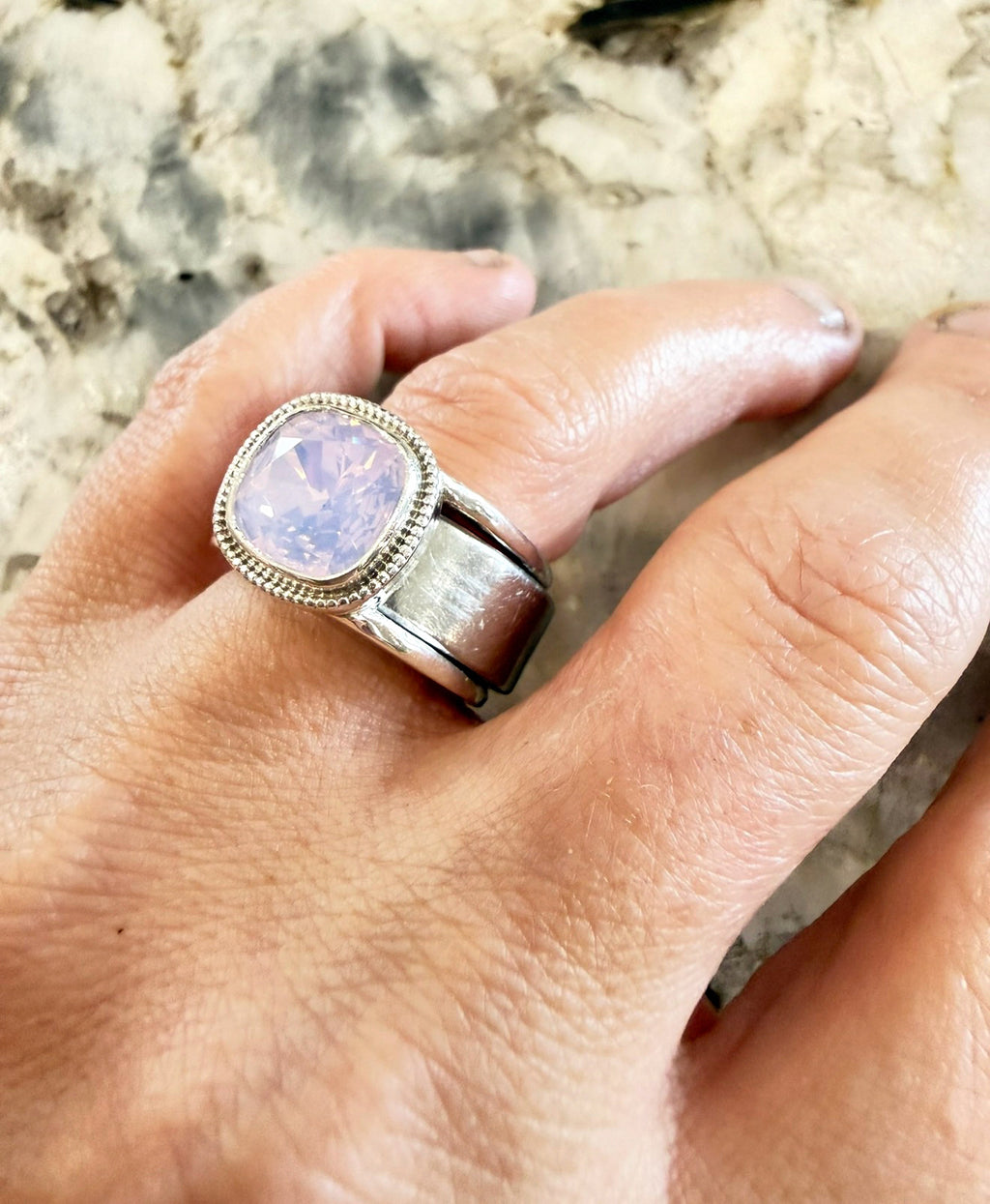 Classic Cushion Swarovski Milgrain Smart Ring Jacket