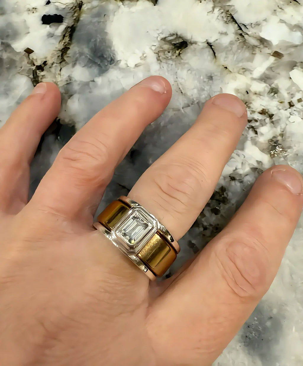 Emerald Cut (Smaller) Smart Ring Jacket, Low Profile