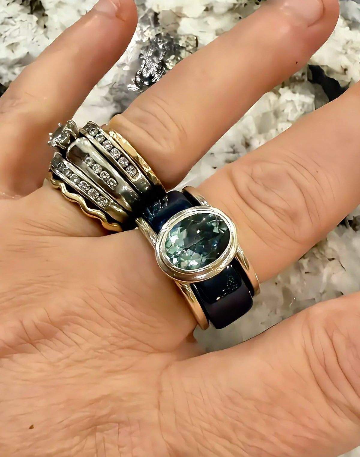 Oval Gemstone Smart Ring Jacket