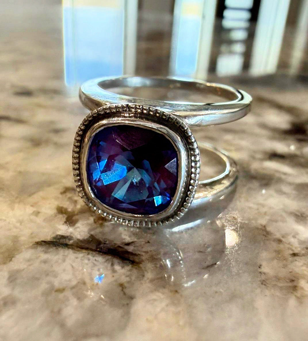 Classic Cushion Swarovski Milgrain Smart Ring Jacket