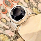 Statement ring with milgrain and Swarovski crystal