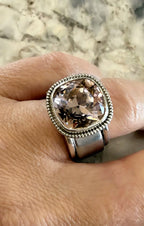 Large Cushion Swarovski Milgrain Smart Ring Jacket