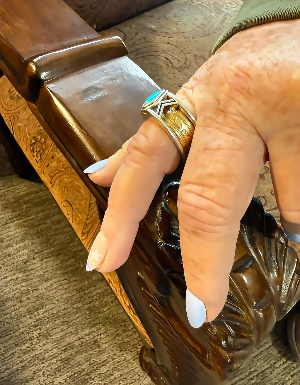 The Turquoise Smart Ring Jacket with Side Diamonds