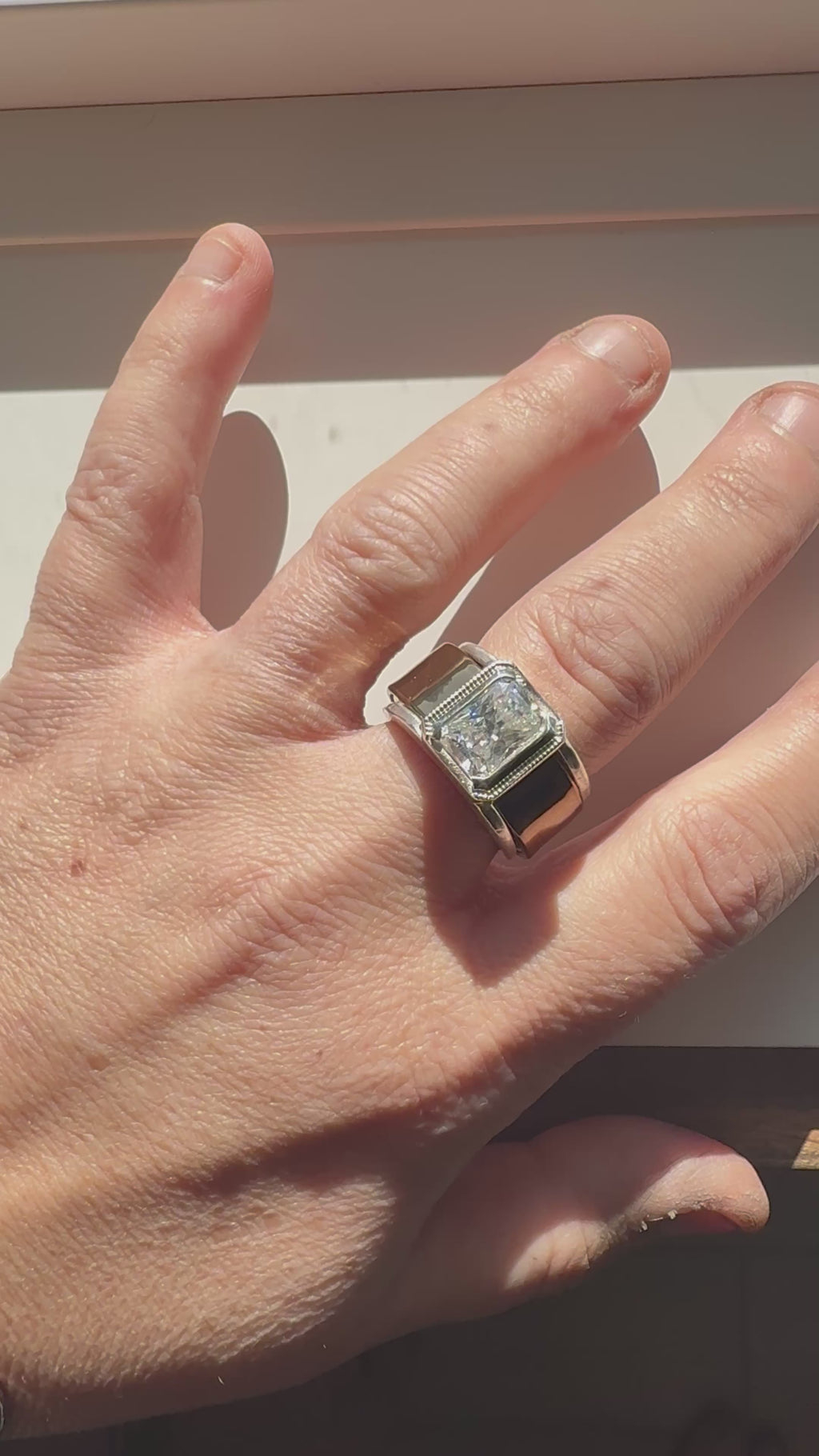 Large Emerald Cut Statement Smart Ring Jacket