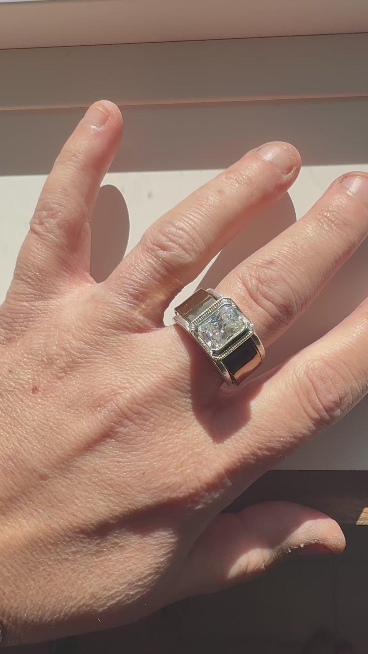 Large Emerald Cut Statement Smart Ring Jacket