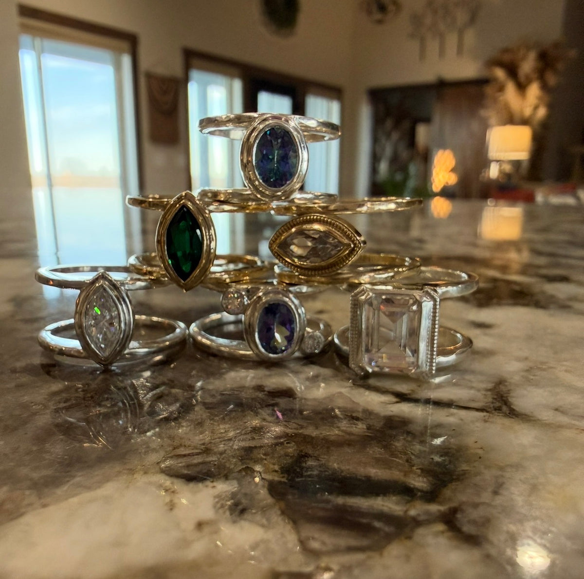 Oval Gemstone Smart Ring Jacket